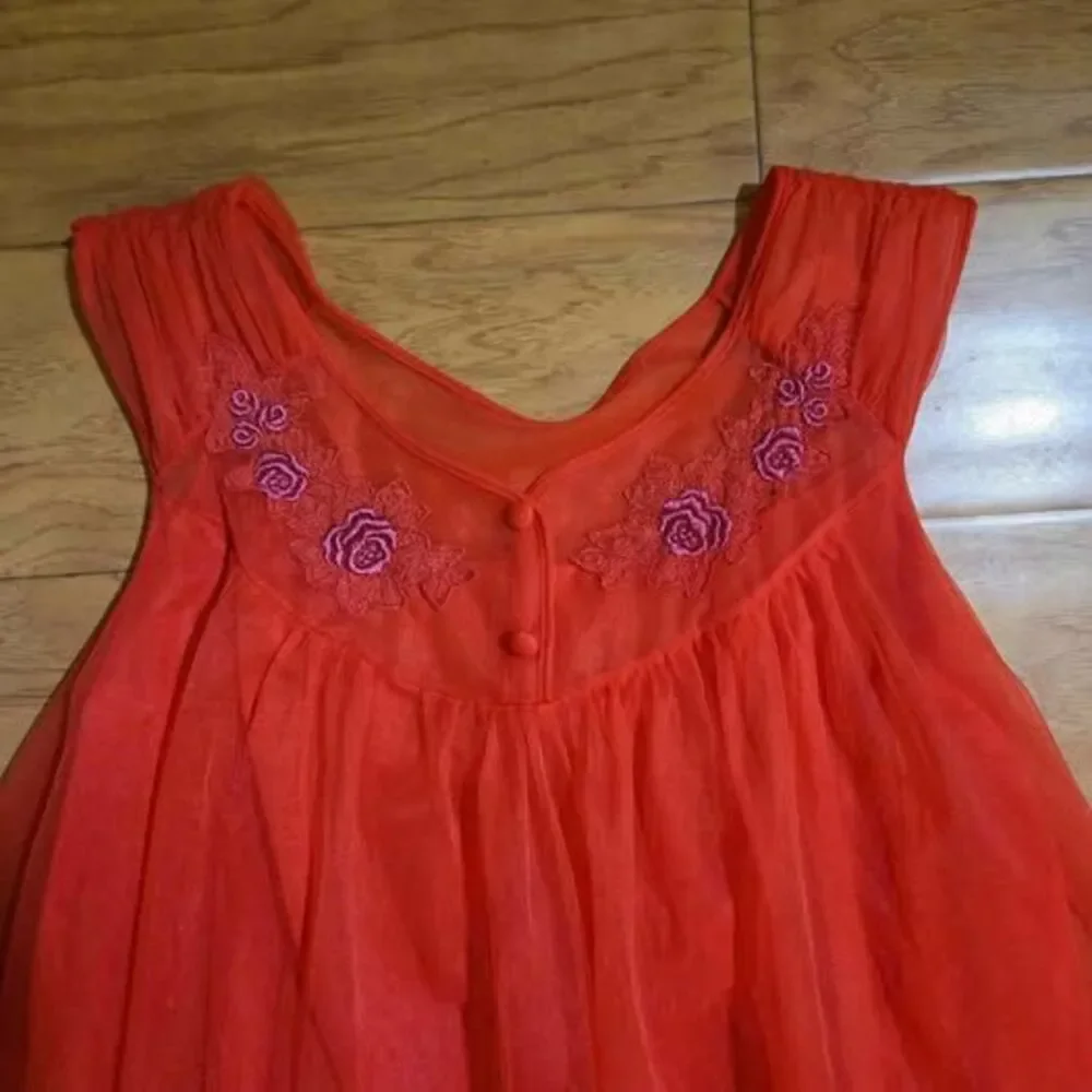 Pandora Lingerie Red Sheer Dress/nighty Size S/M